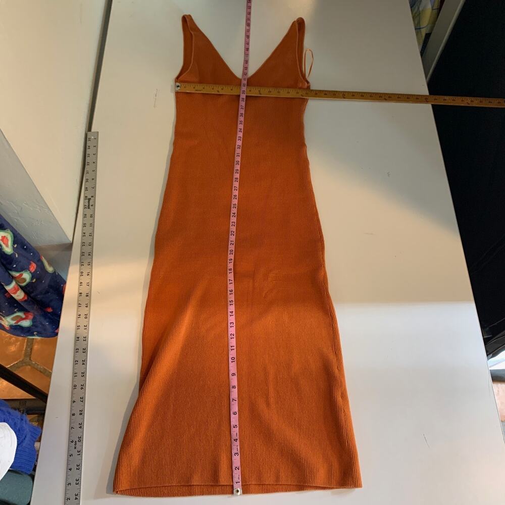 FP Beach Dress Womens M Medium Carrot Daniela Low Back Sweater Free People Midi - Picture 7 of 14